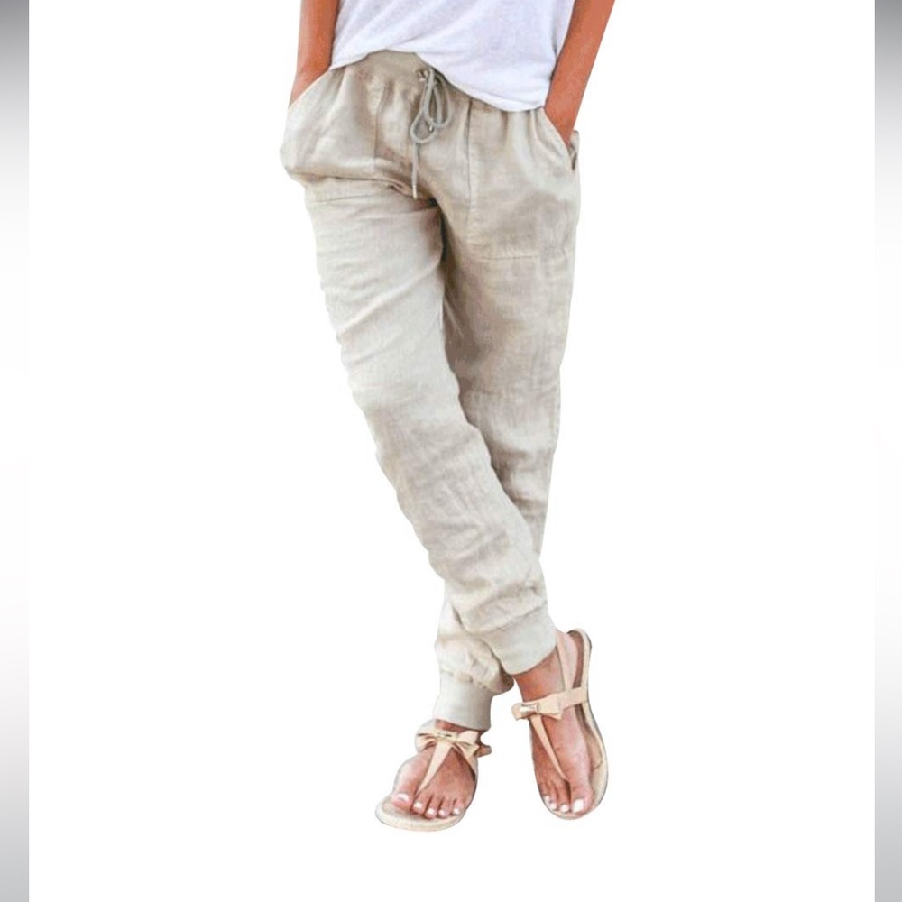 Women’s Cream Pants linen Cotten size M new